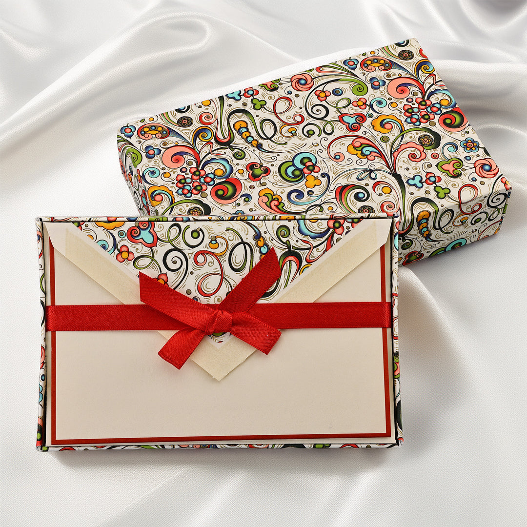 100% Cotton Bordered Folded Cards Letter Set 3.33" x 5.12" (10ct.) | Rossi 1931 Italian Stationery