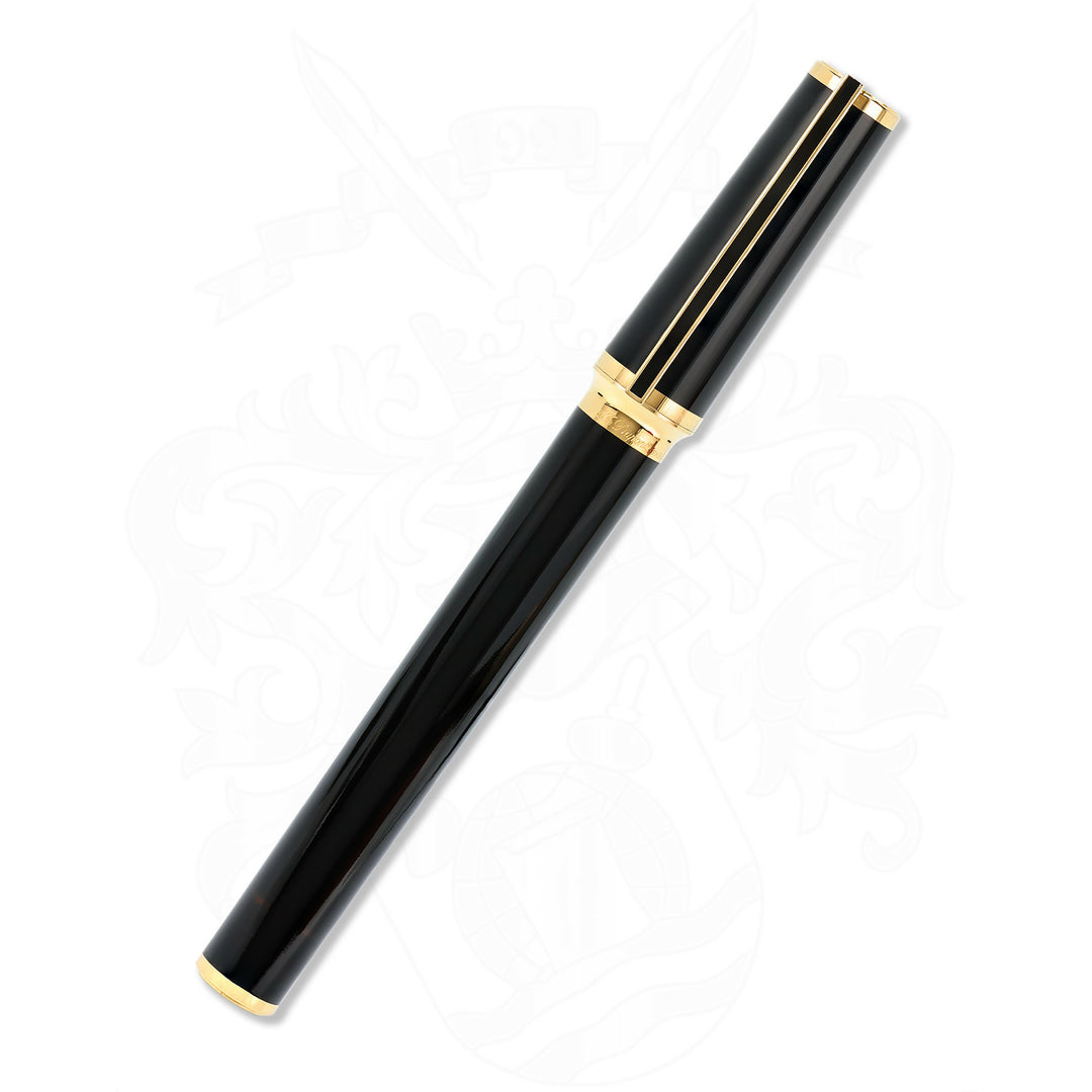 S.T. Dupont Montparnase Black Lacquer and Gold Fountain Pen