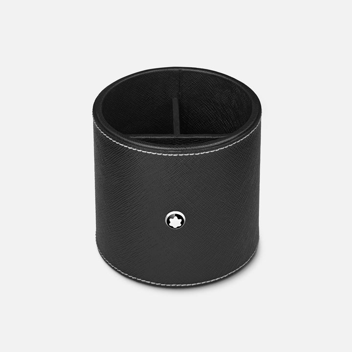 Montblanc Small Round Leather Pen Holder - Black