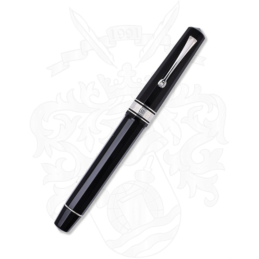 Omas Paragon Black And Silver Fountain Pen