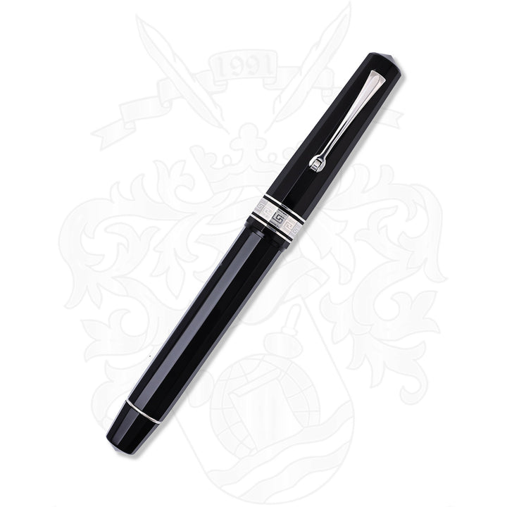 Omas Paragon Black And Silver Fountain Pen