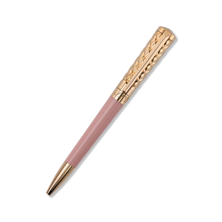 S. T. Dupont Liberté Diamond Engraved Pink and Gold Ballpoint