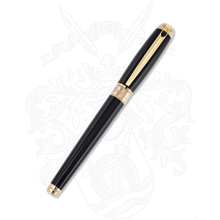 S.T. Dupont Line D Large Fountain Pen - Black & Gold