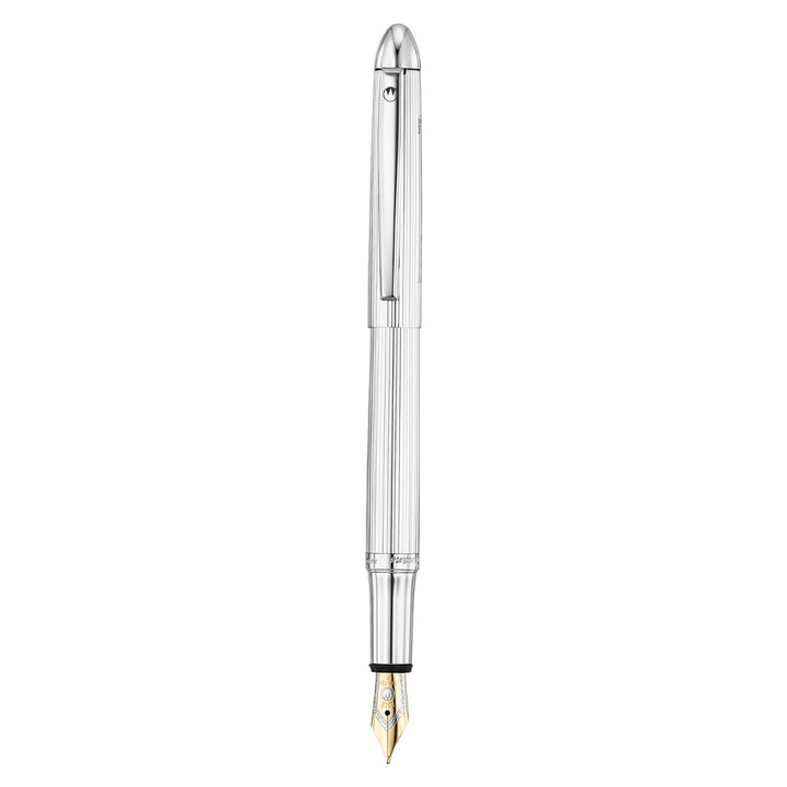 Waldmann Pocket Fountain Pen - Silver - 18K Gold