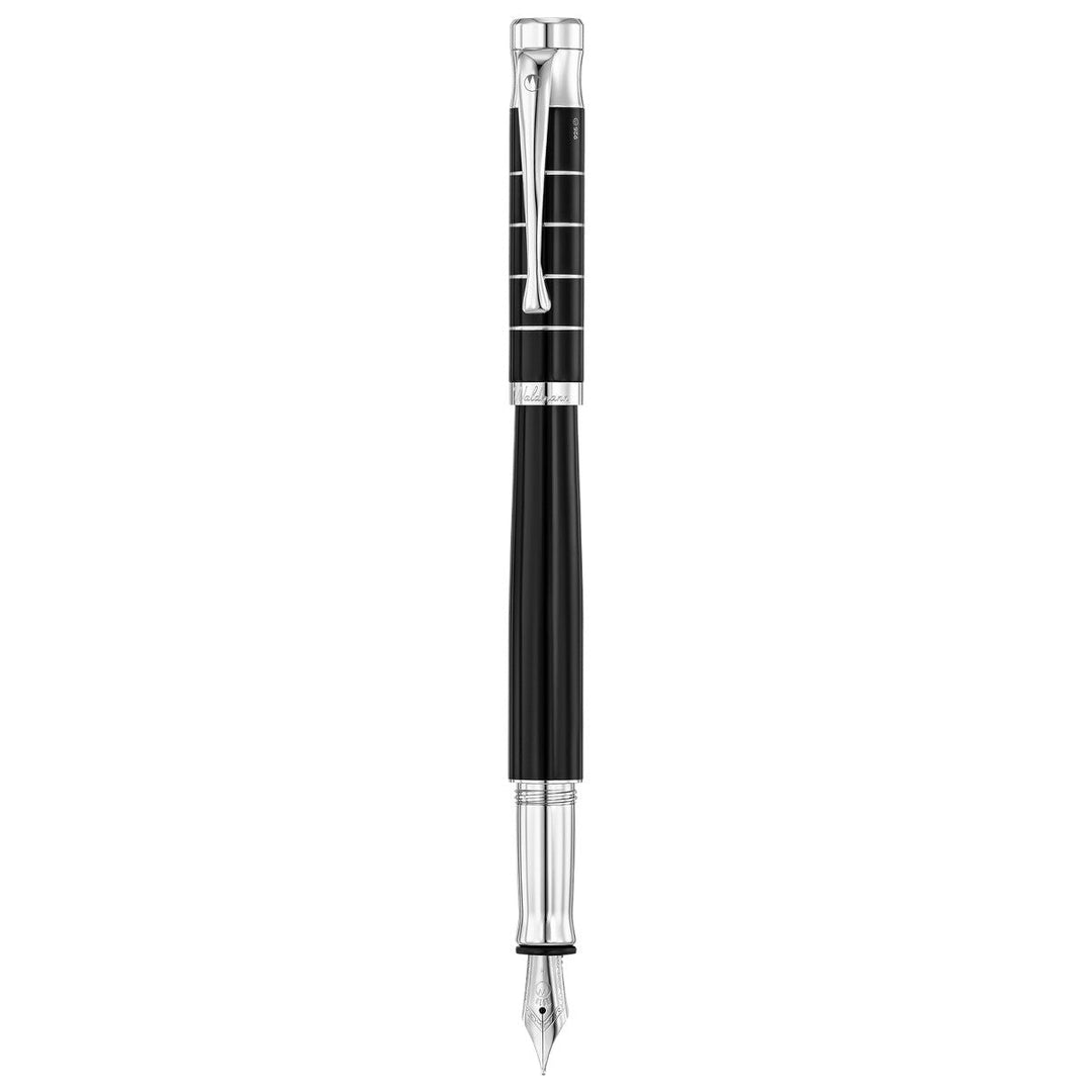 Waldmann Tango Fountain Pen - Black Lacquer - Steel