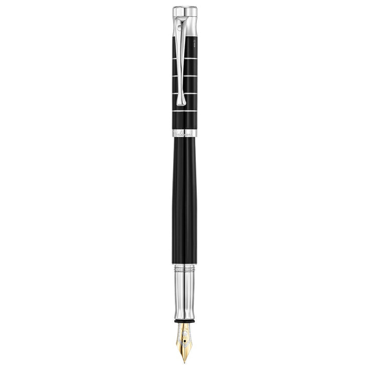Waldmann Tango Fountain Pen - Black Lacquer - Steel