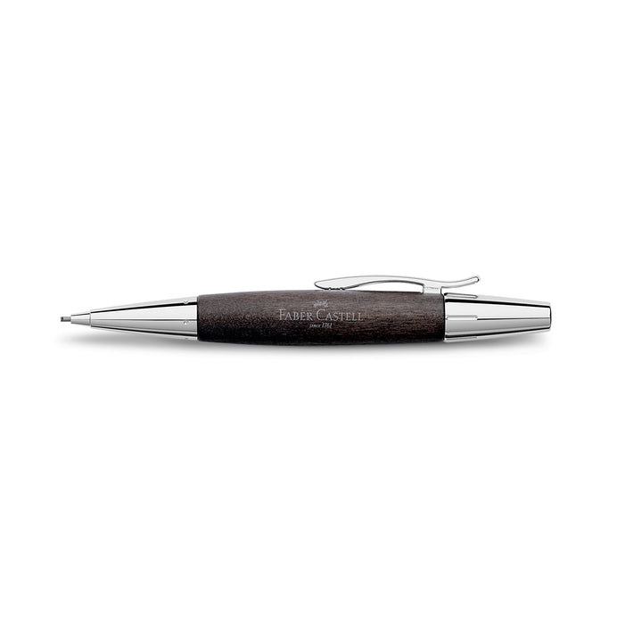 Faber-Castell E-Motion Wood & Polished Chrome-Black Mechanical Pencil