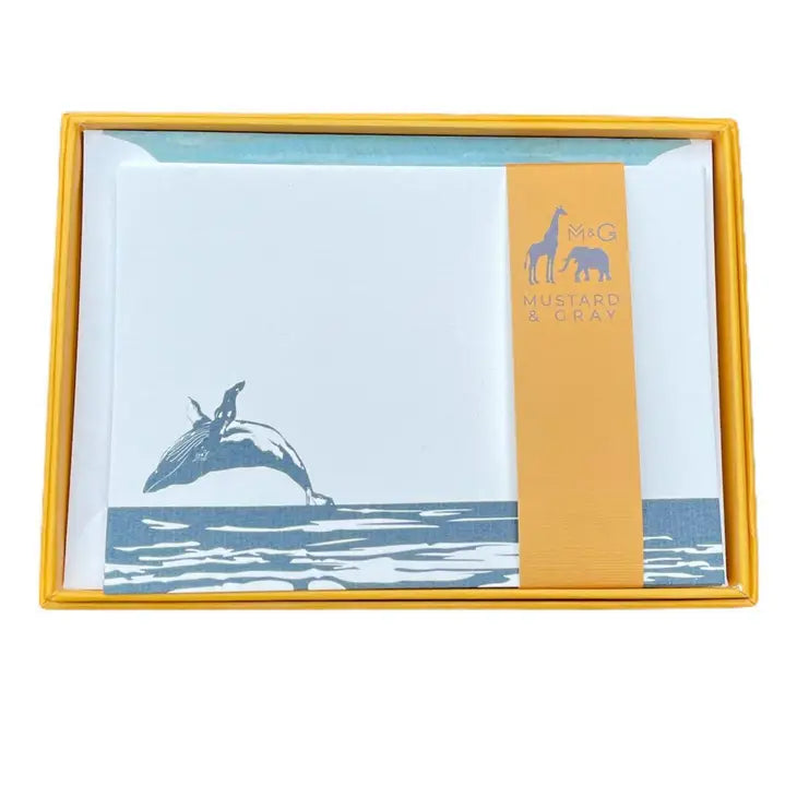 Mustard & Gray Notecard Set w/ Lined Envelopes