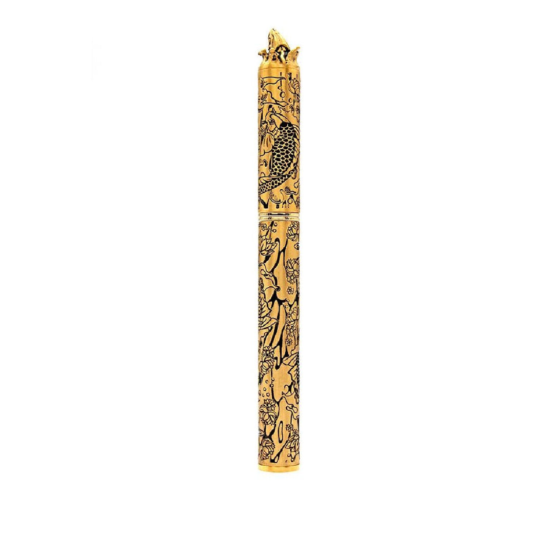 Louis Vuitton gold plated pen set by ST Dupont fountain pen and