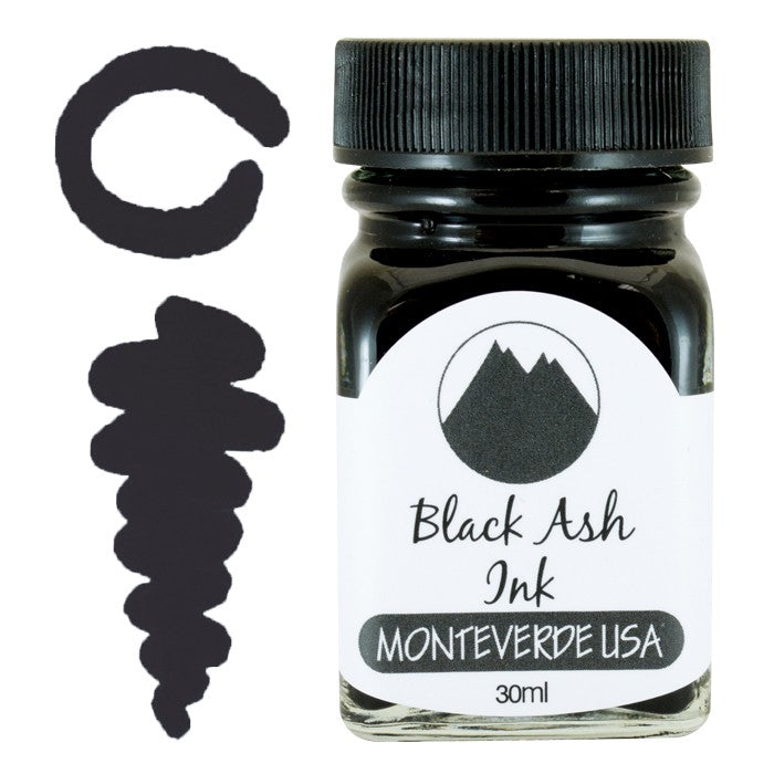 Monteverde Black Ash Ink - 30ml Bottle