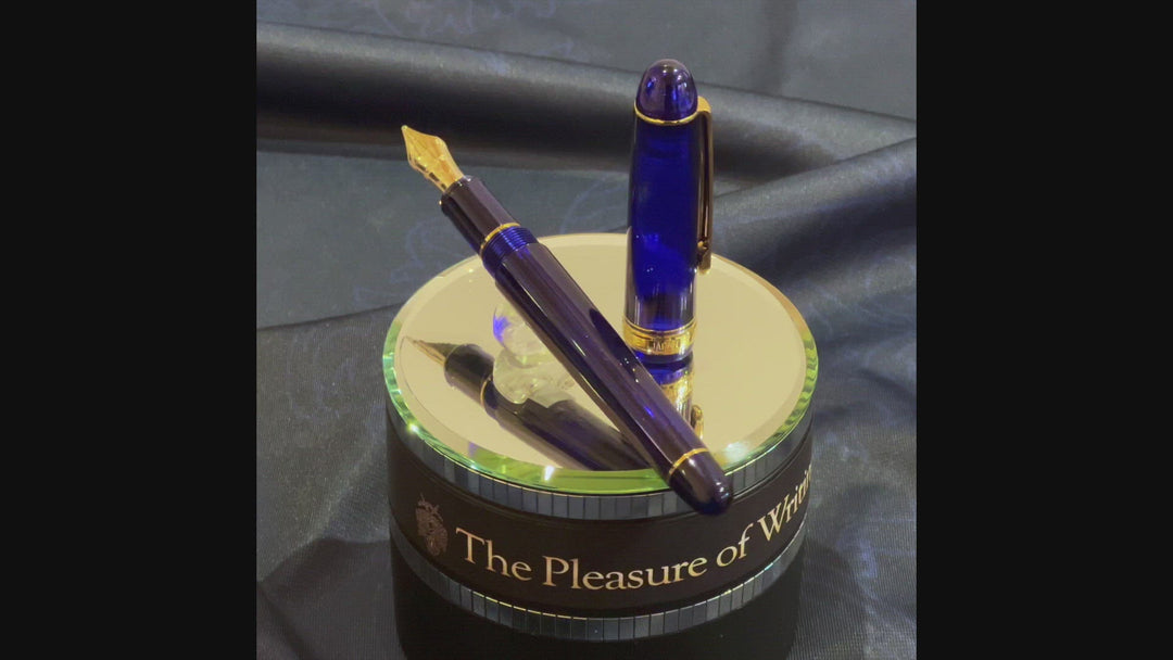 Platinum #3776 Century Fountain Pen - Chartres Blue w/ Gold Trim and Music Nib