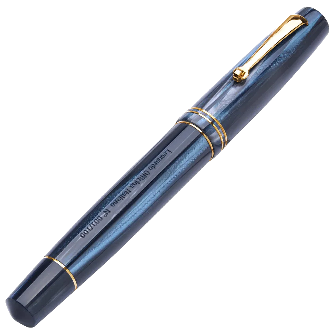 Leonardo Officina Italiana Momento Zero Fountain Pen - Blue Abyss (Gold Trim)