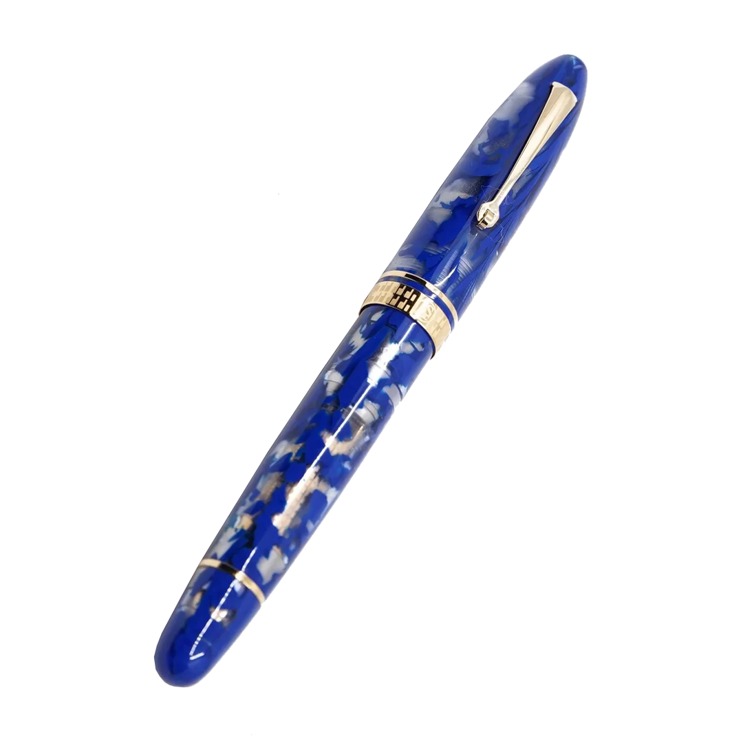ASC Ogiva Medio Blue Lucens fountain pen - Gold Trim