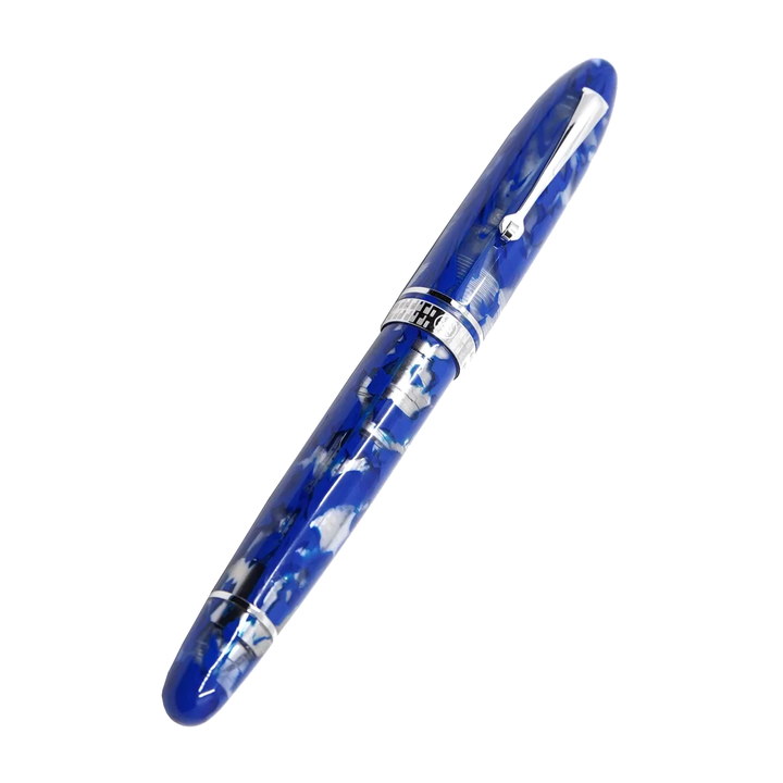 ASC Ogiva Medio Blue Lucens fountain pen - Rhodium Trim