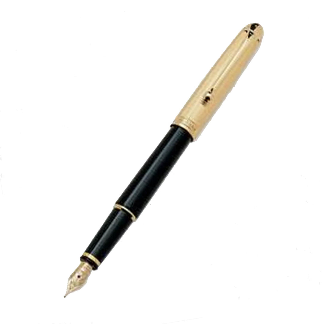 Aurora "88" Gold Plated Collection Gold Plated Cap/ Black Barrel Small Fountain Pen