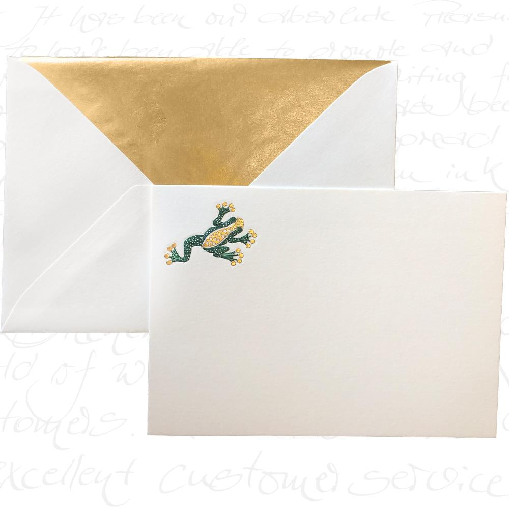 The Pleasure of Writing Engraved Cards - Frog  (6ct)