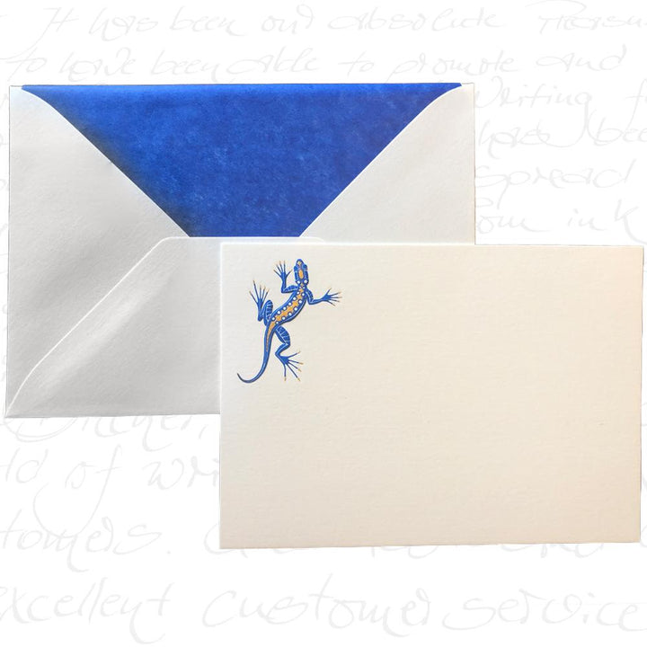 The Pleasure of Writing Engraved Cards - Gecko (6ct)
