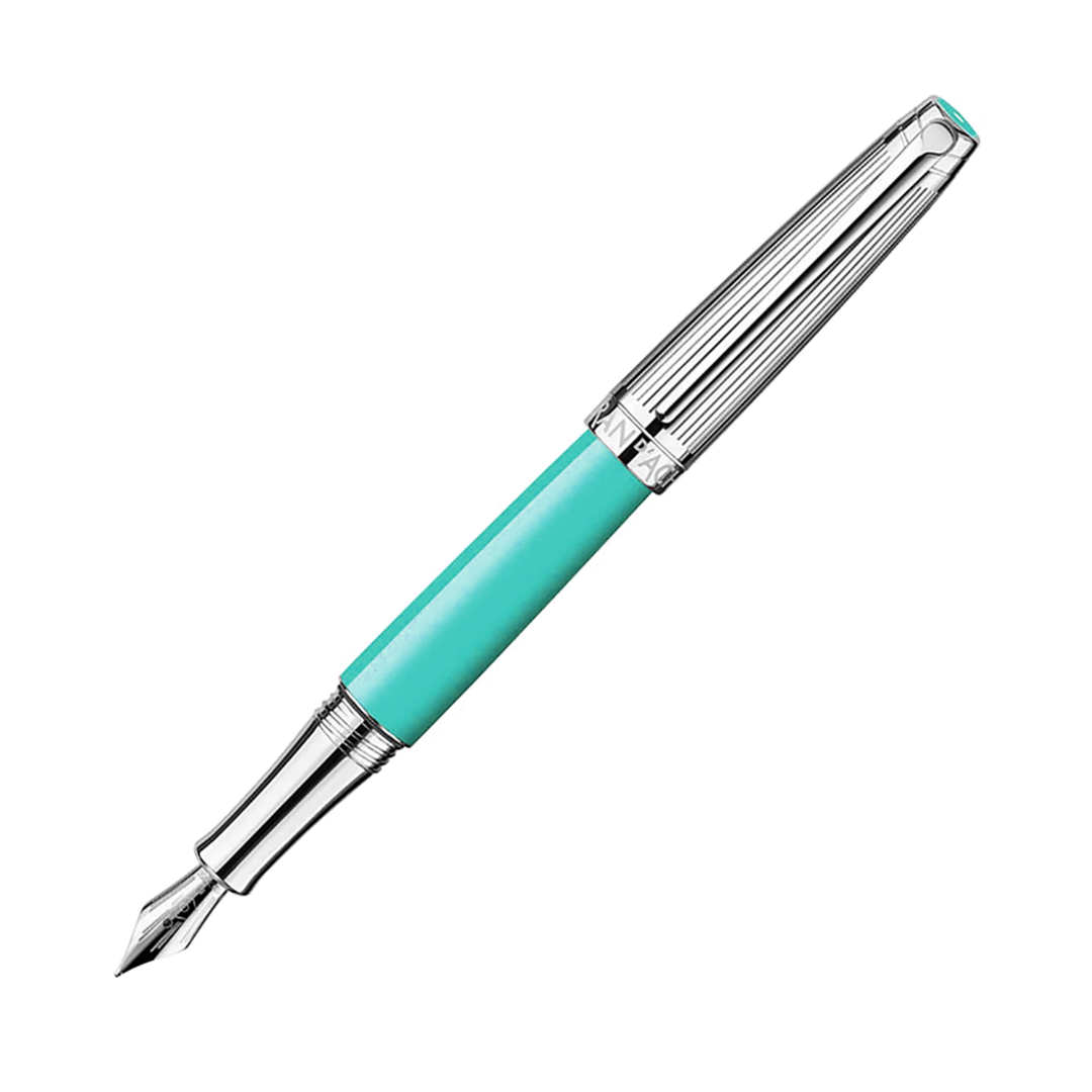 Caran d'Ache Leman Bi-Color Turquoise & Silver Fountain Pen