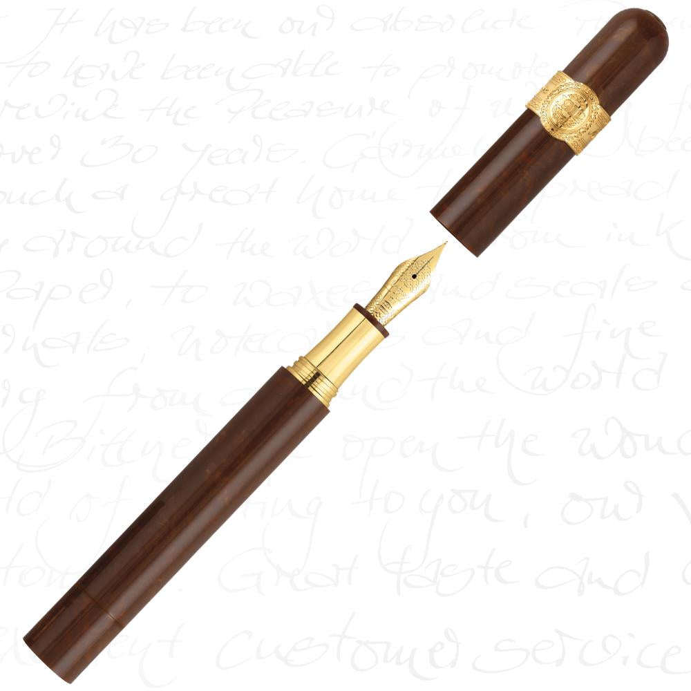 Montegrappa Cigar Pen - Gold Fountain Pen - On Sale