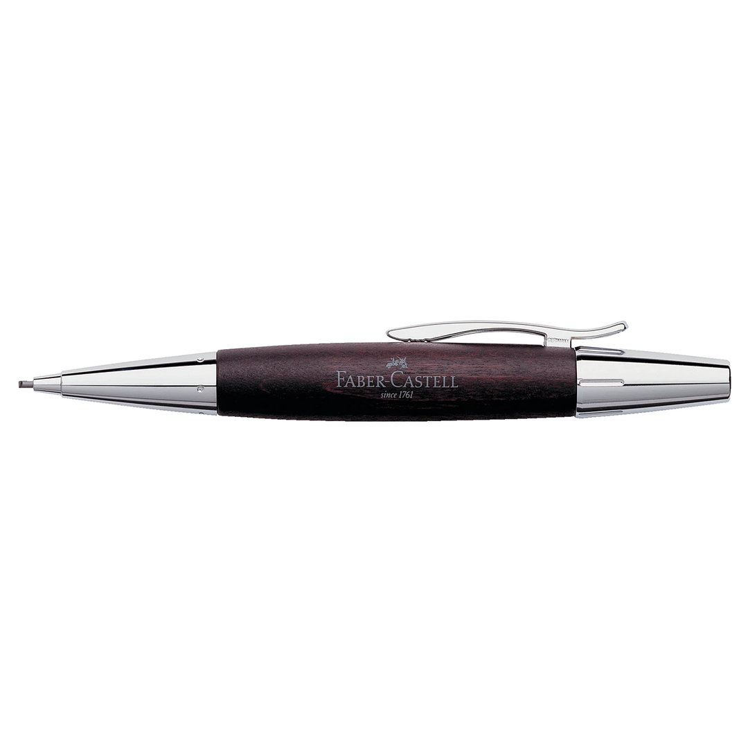 Faber-Castell E-Motion Wood & Polished Chrome-Dark Brown Mechanical Pencil