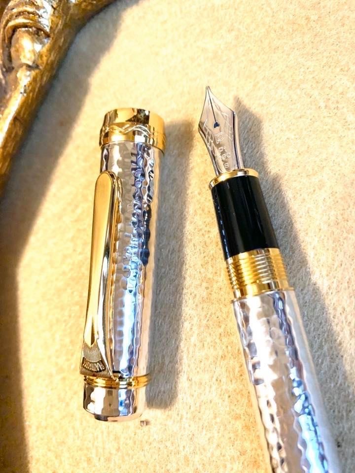 Platinum #3776 Hammered Silver Fountain Pen - Sterling