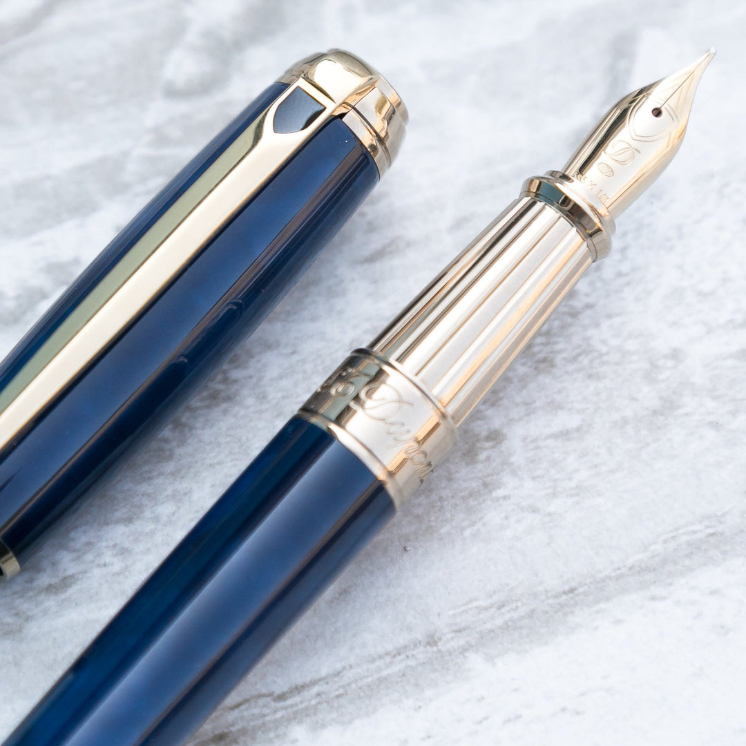 S.T. Dupont Line D Large Fountain Pen - Atelier Blue Lacquer