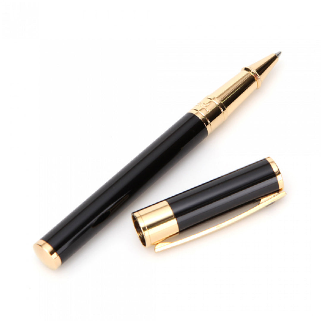 S.T. Dupont D-Initial Rollerball Pen - Black & Gold
