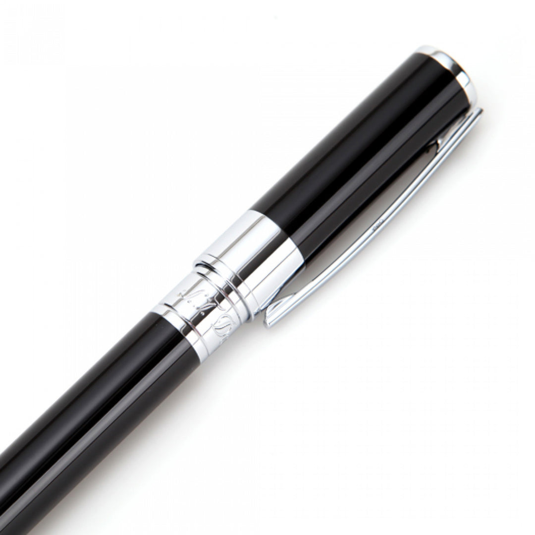 S.T. Dupont D-Initial Rollerball Pen - Black & Chrome