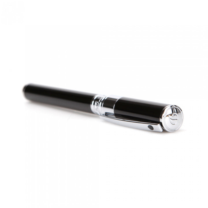 S.T. Dupont D-Initial Fountain Pen - Black & Chrome