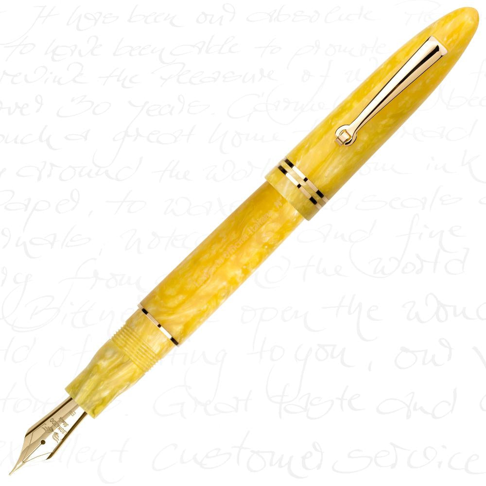 Leonardo Officina Italiana Furore Fountain Pen - Yellow Sun (Gold Trim)