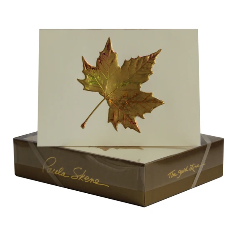 Maple Leaf Gold Foil Stamped Greeting Cards (8)