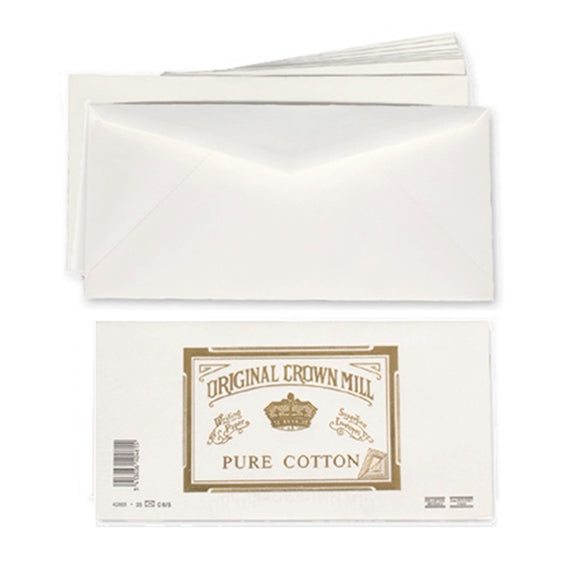 Pure Cotton Envelopes 25pk (for A4 Letter Pad) | Original Crown Mill