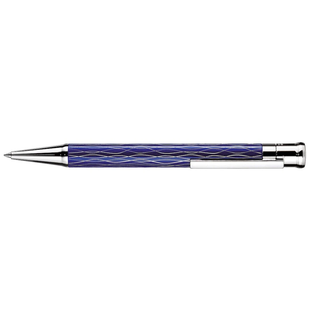 Otto Hutt Design 04 Blue and Platinum Wave - Ballpoint Pen