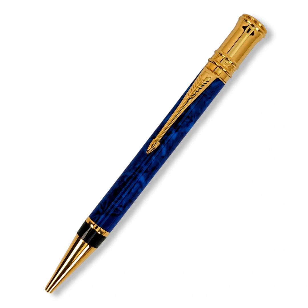 Parker Duofold MK I Centenial Size Blue Marble Ballpoint Pen