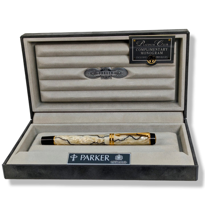 Parker Duofold International Black and Pearl Fountain Pen