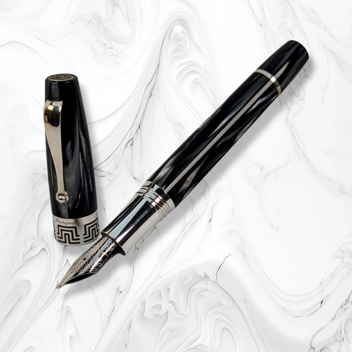 Montegrappa Extra 1930 Black & White Celluloid  - Fountain Pen