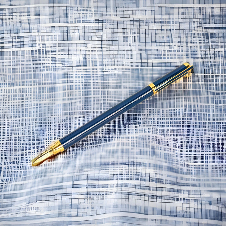S.T. Dupont Classic Slim Dark Blue Lacquer Fountain Pen - Vintage