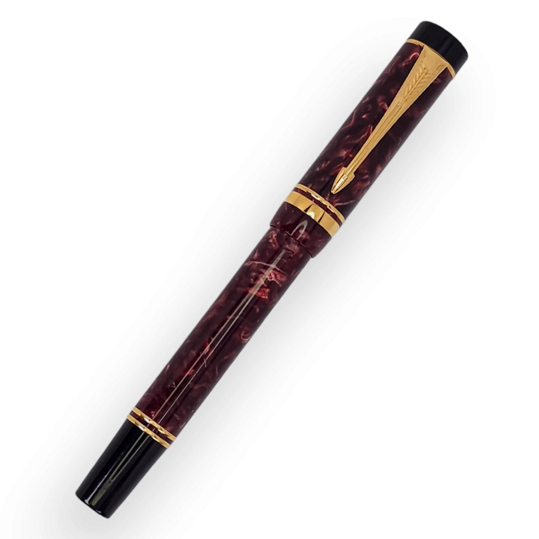 Parker Duofold MK I Red Marble Rollerball Pen