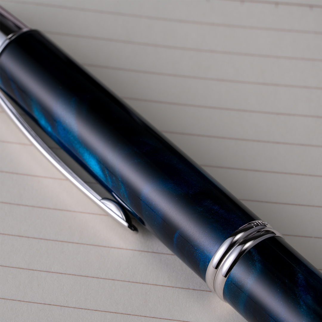 Pilot Vanishing Point Blue Carbonesque Fountain Pen - Medium