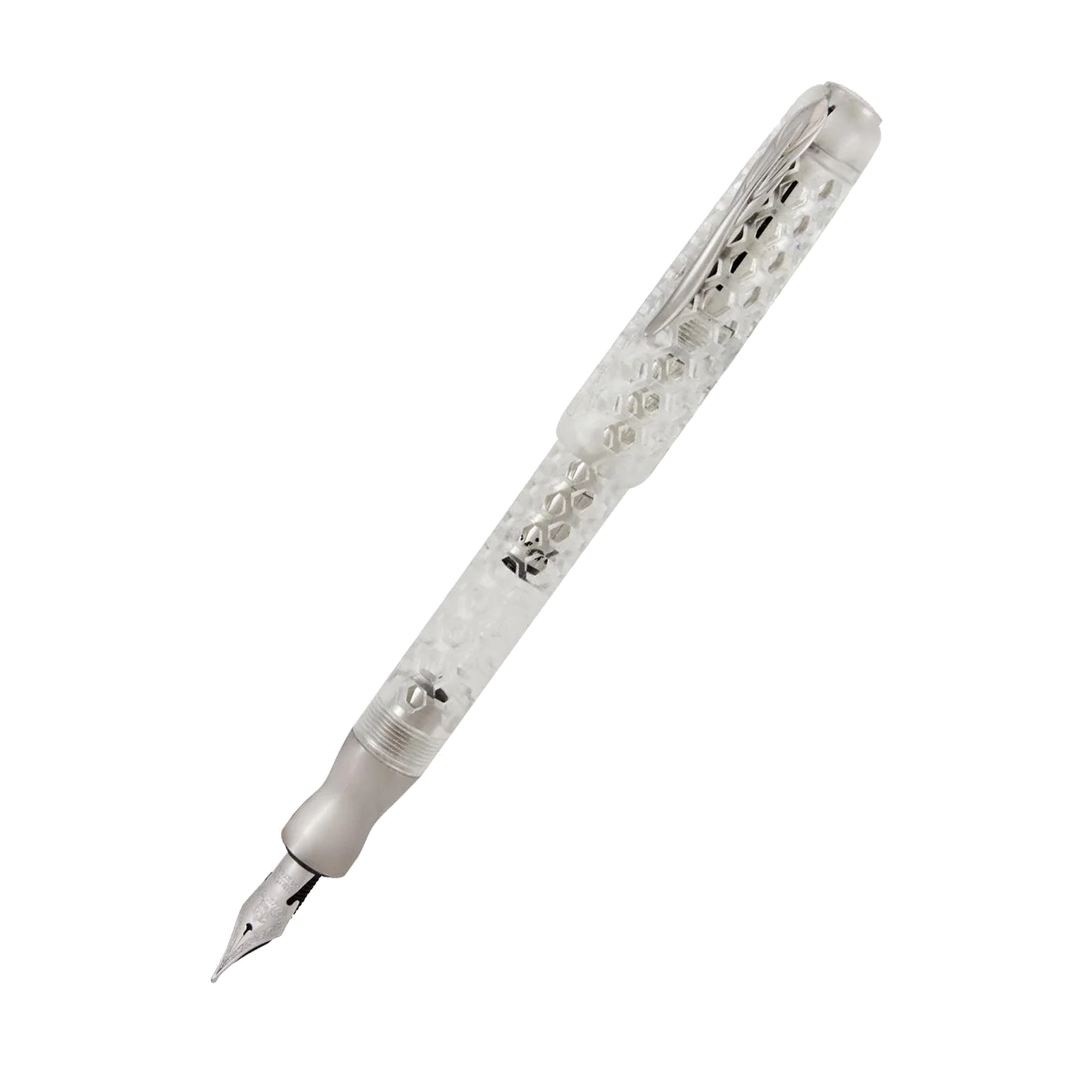 Pineider Honeycomb Fountain Pen - Sugar White
