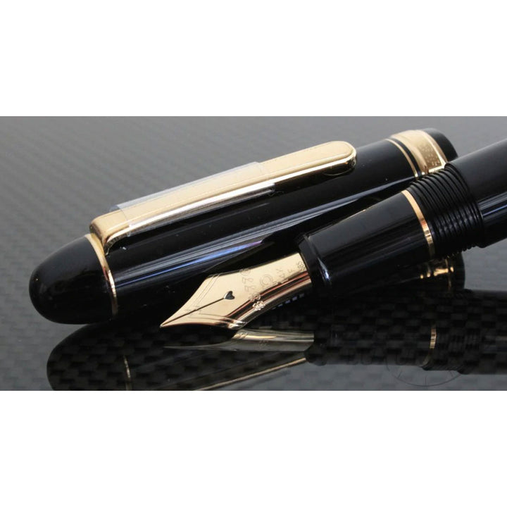 Platinum #3776 Century Fountain Pen - Black w/ Gold Trim