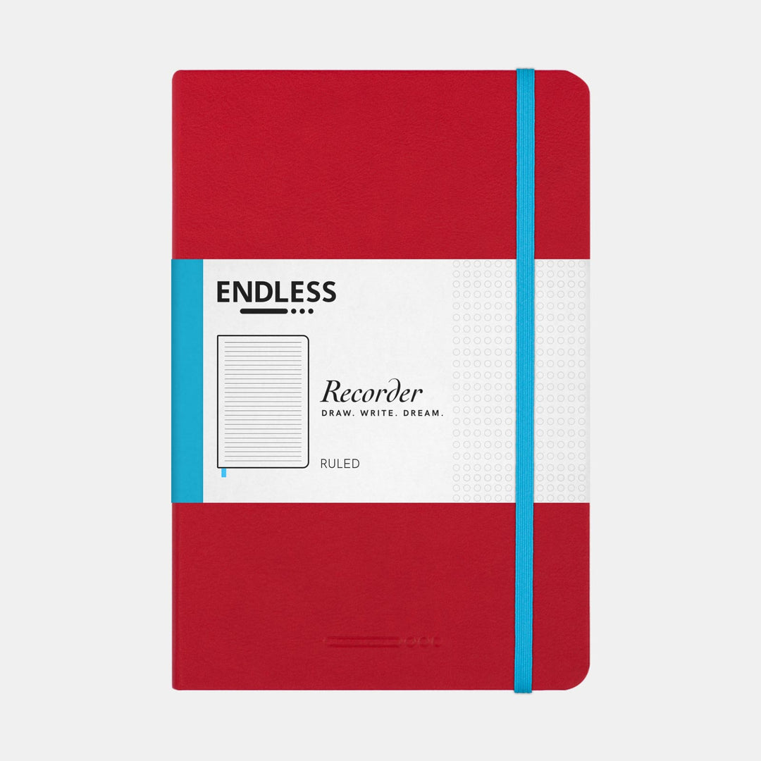 Endless Recorder A5 Notebook  –  Crimson Sky