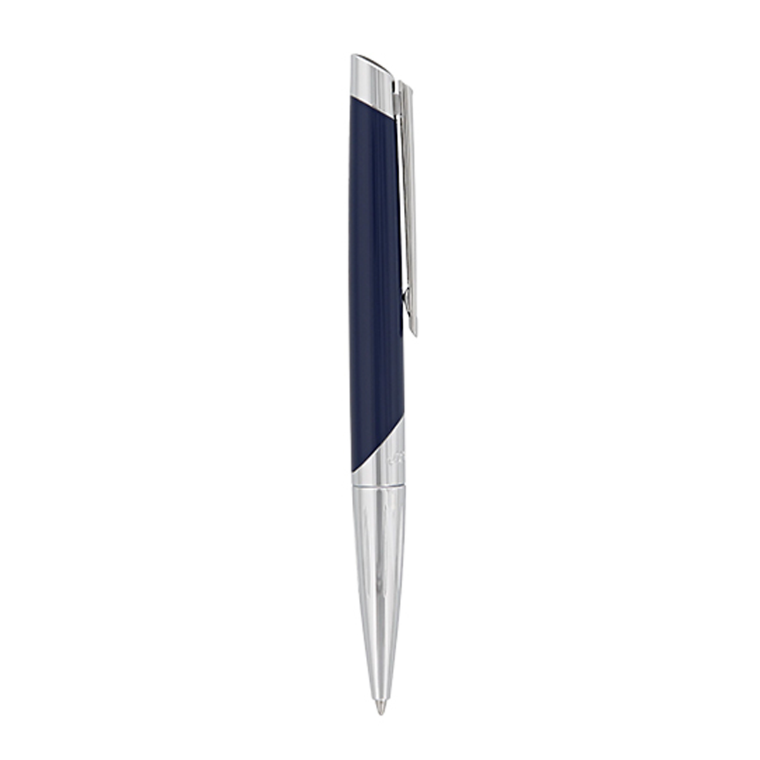 S.T. Dupont Défi Millenium Ballpoint Pen - Silver & Navy Blue