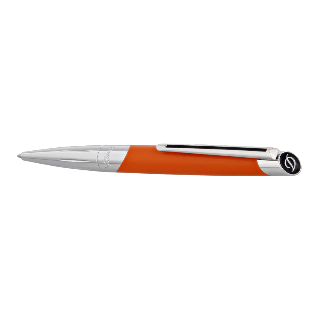 S.T. Dupont Défi Millenium Ballpoint Pen - Silver & Matte Orange