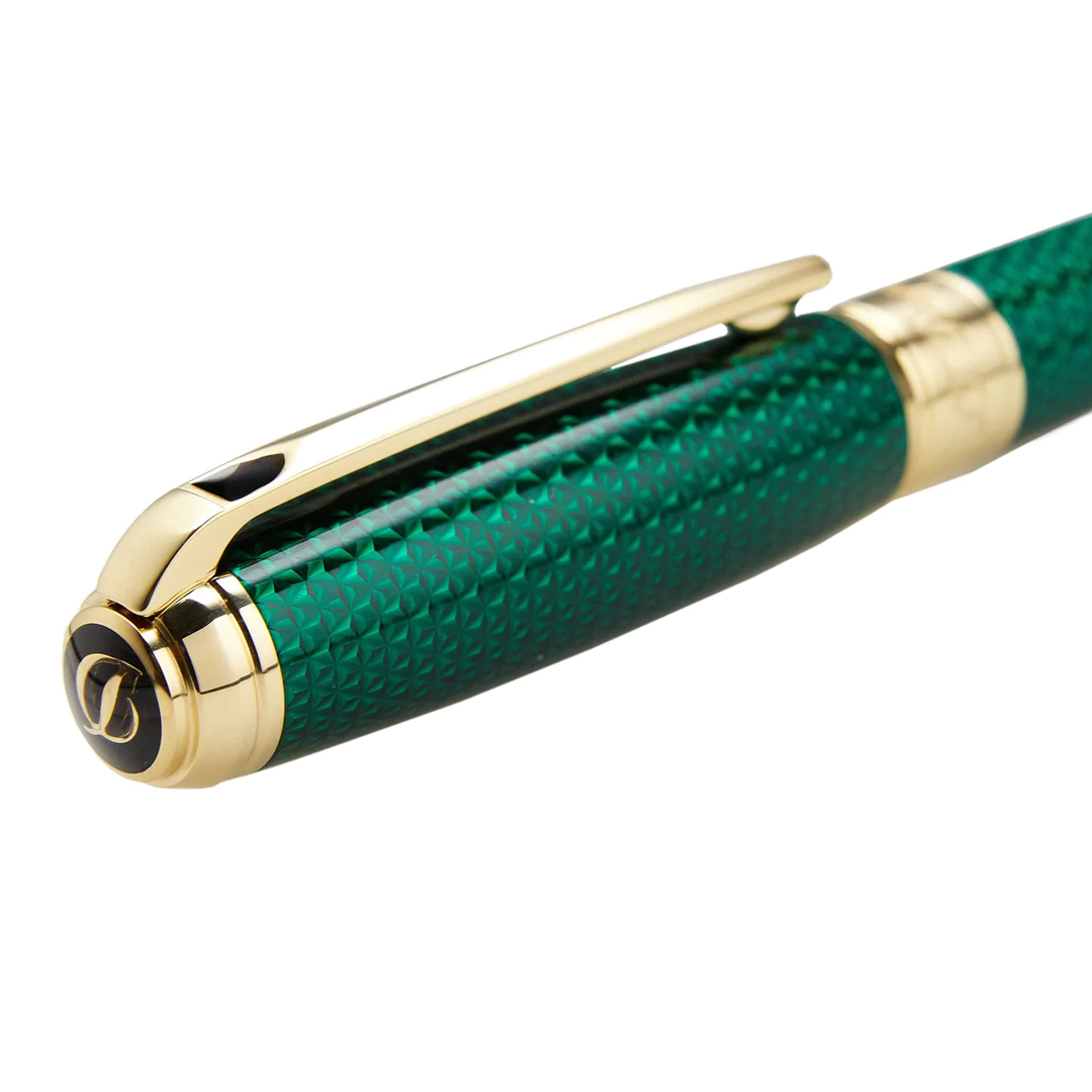 S.T. Dupont Line D Firehead Guilloche Rollerball - Emerald