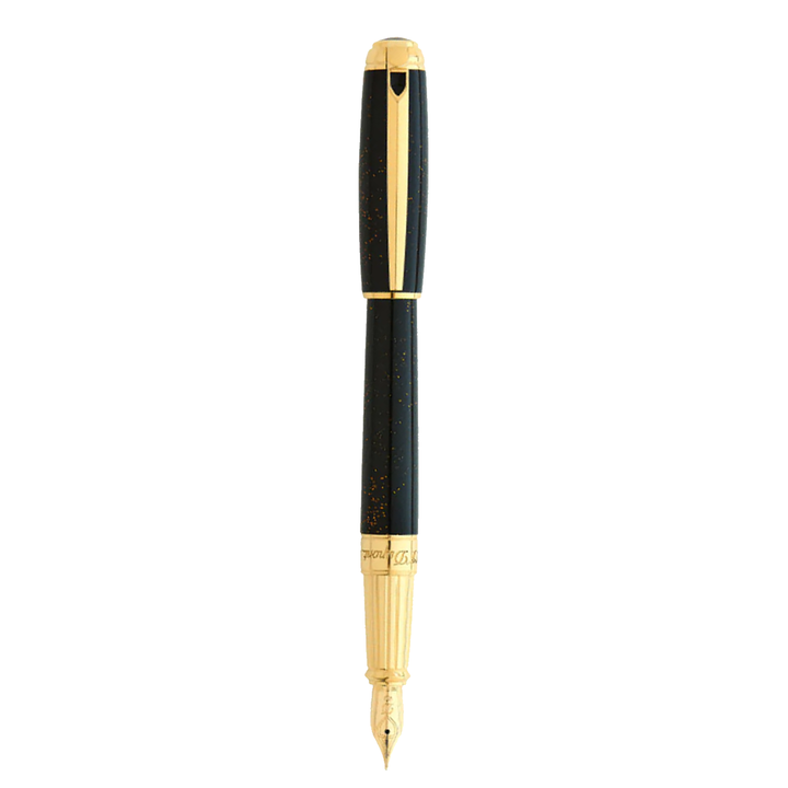 S.T. Dupont Line D Large Gold Dust Fountain Pen - Black