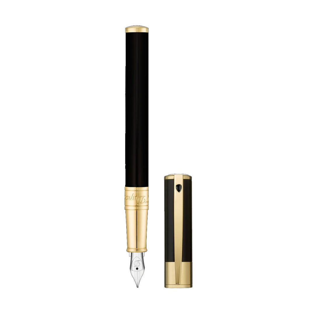 S.T. Dupont D-Initial Fountain Pen - Black & Gold