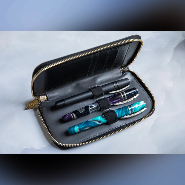 Visconti 3 Pen Leather Case