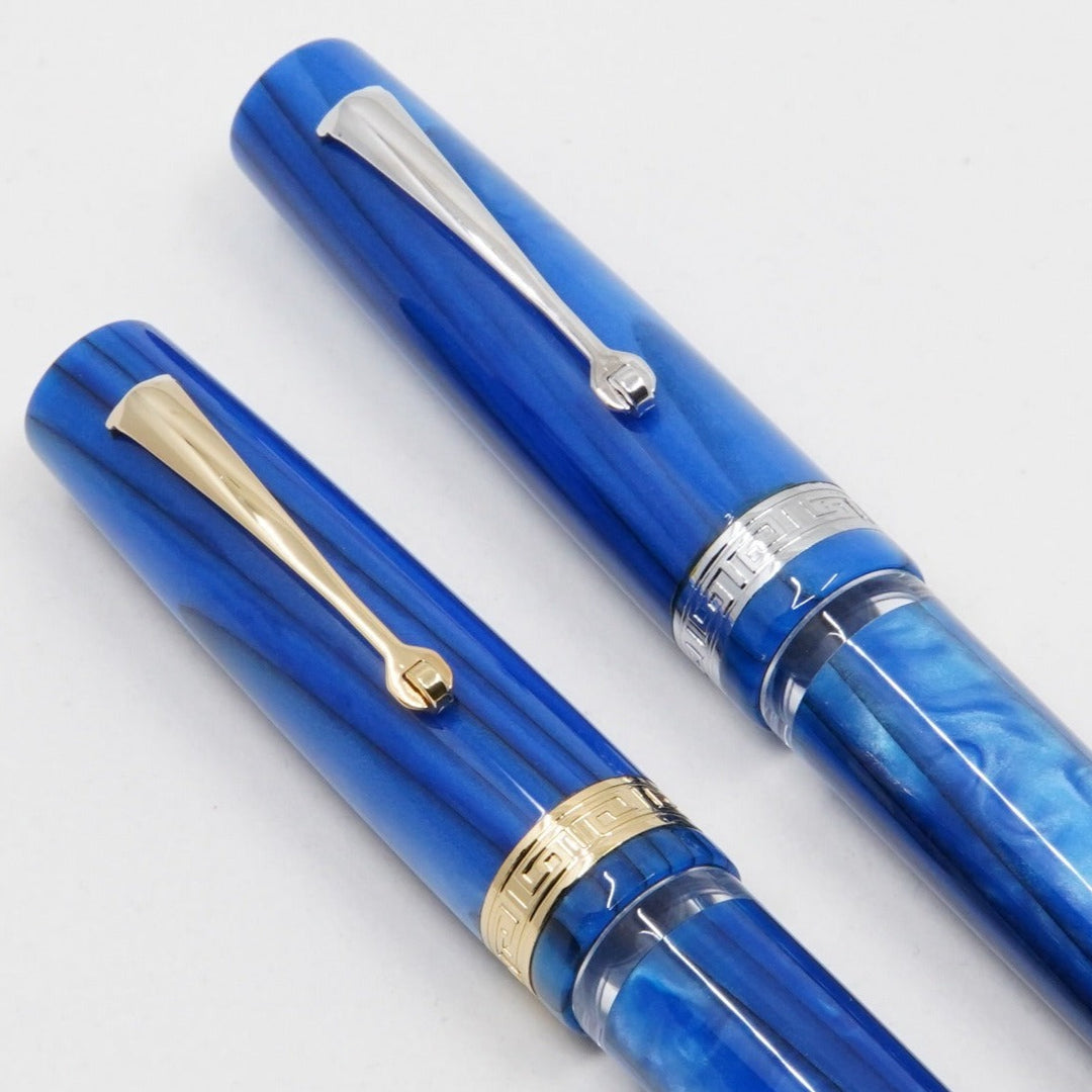 Armando Simoni Club Studio Blue Pinnacle Fountain Pen - Gold Trim