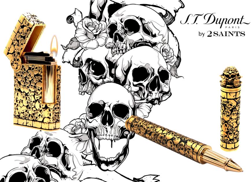 S.T. Dupont Haute Creation Tattoo Collection Rollerball Pen - Gold Catacombs